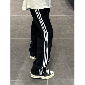【网图】三条杠条纹运动裤美式高街hiphop裤子宽松直筒WK01LL-P48图片