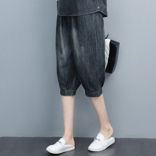 2021夏季时尚简约大方气质优雅干练牛仔裤，女装牛仔裤，悦见她