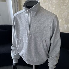 W10344-P48网图现货潮流ins简约百搭日系华棉复合立领拉链卫衣，男装卫衣，星座1608