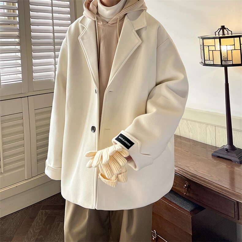 冬季港风中长款毛呢大衣男女呢料夹克潮宽松外套A071-F03-P125，男装夹克，电商A071