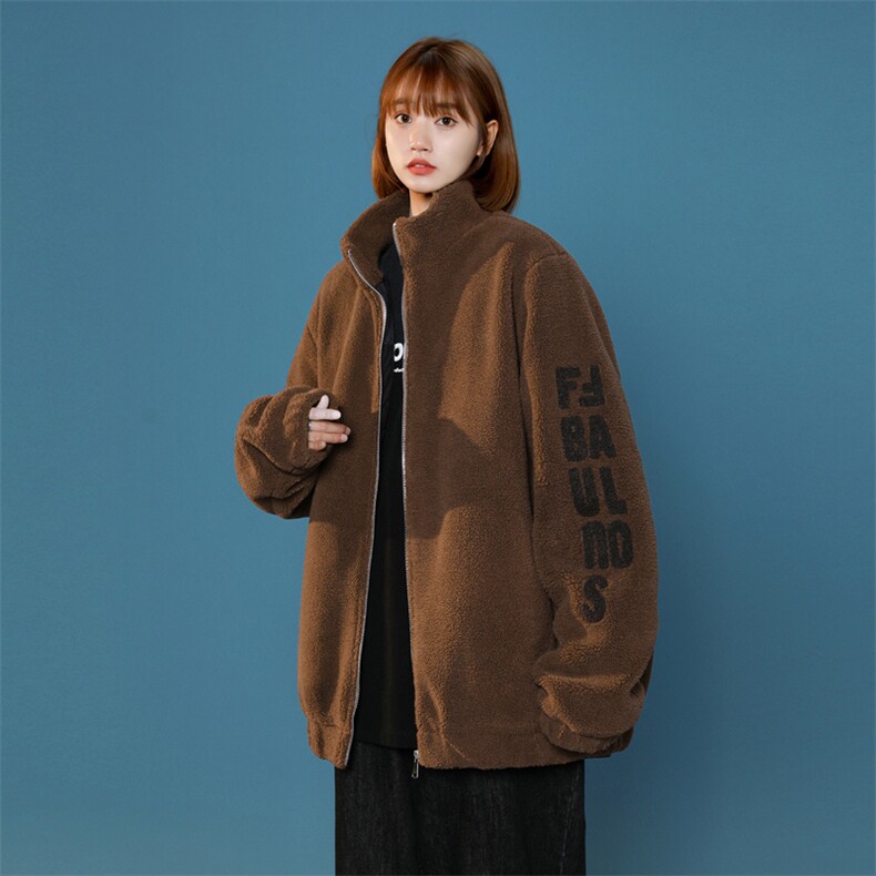 冬季新款棉衣男士立领羊羔绒加厚保暖外套中性风宽松上衣M17P99，男装棉衣，星座1113