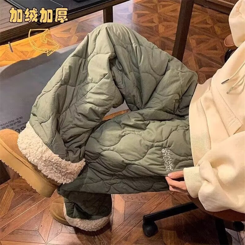 WASSUPHAPPY羽绒棉裤男士冬季款加绒加厚防风防水羊羔毛休闲裤子,男装棉裤,星座1002-2