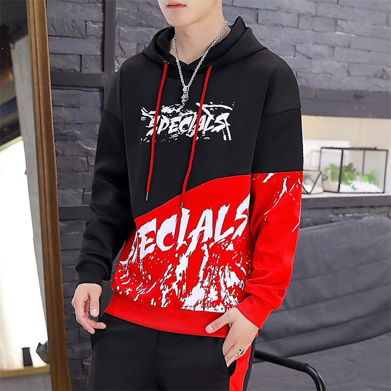 秋季新款连帽卫衣男韩版青少年拼接撞色上衣打底衫3219-P40,男装卫衣,电商A318