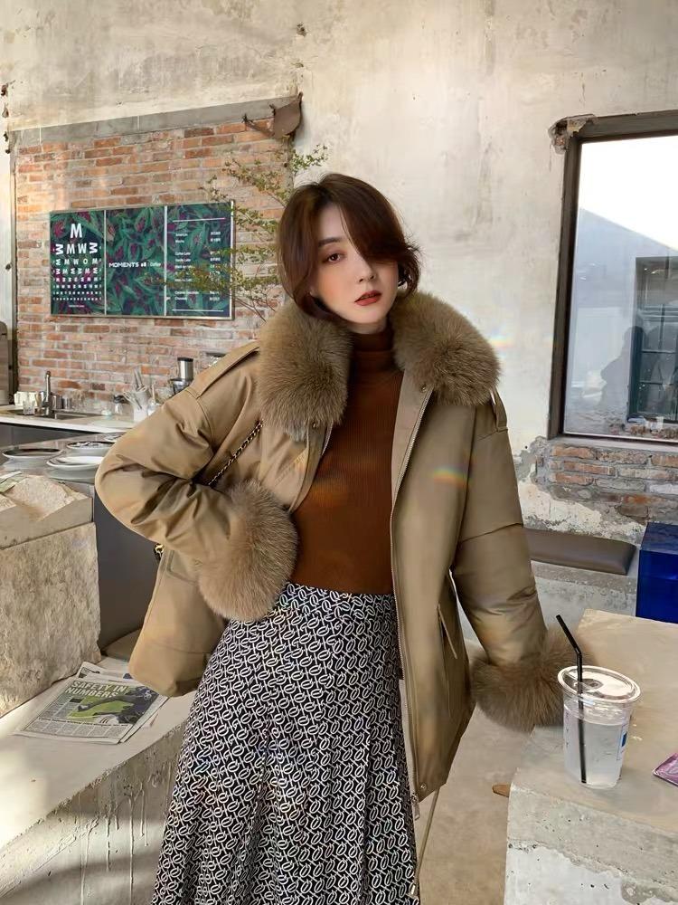 现货《狐狸毛毛领，羽绒内胆可脱卸，可两穿，时尚潮流》,女装其它,蓝衣可