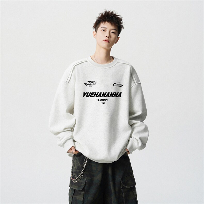 得物供货、重磅420克现货圆领卫衣宽松HD019-1-WY2778LL-P35,男装卫衣,电商019-1
