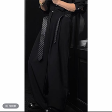 抖音假两件双领衬衫阔腿裤套装男TZ297上衣P78裤子P68送领带，男装休闲套装，电商B267