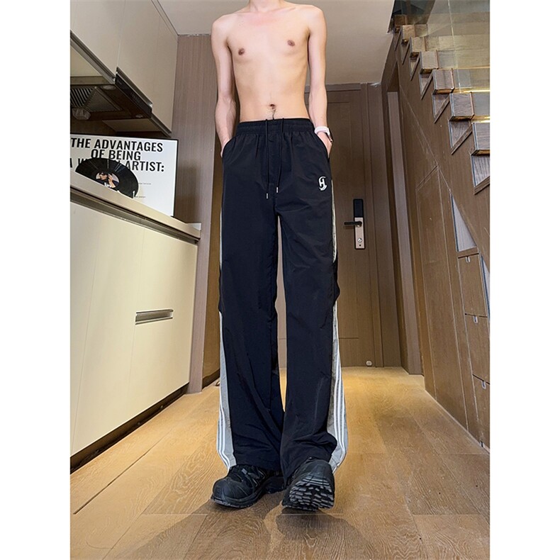 图案已做版权美式伞兵裤男宽松薄款休闲条纹工装裤K655-P50控68,男装工装外套,星座205-5