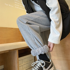 冬季羊羔绒华夫格加厚束脚休闲裤XZ604-KP46-P65控78，男装休闲裤，星座604