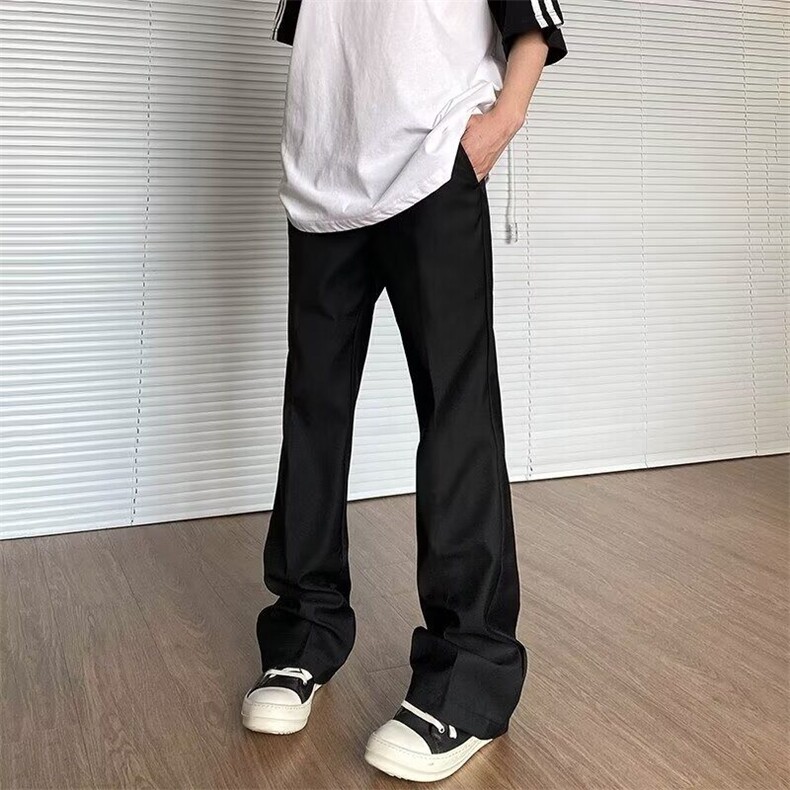 百搭宽松型新款休闲裤潮青春流行夏季男纯色时尚潮牌日系原宿长裤图片