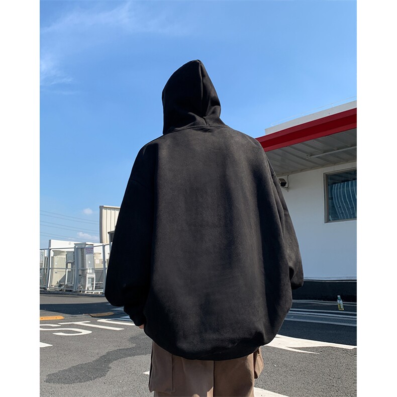 WY141-特P50控78400克抖音品秋季重磅麂皮钢印连帽卫衣外套,女装短外套,电商A058-1（原电商C417）