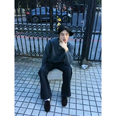 预售款~已下单秋冬深灰色双排扣设计感针织开衫毛衣MY2578批68，男装针织衫/毛衣，星座1411A-6