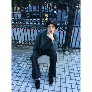 预售款~已下单 秋冬深灰色双排扣设计感针织开衫毛衣MY2578批68图片