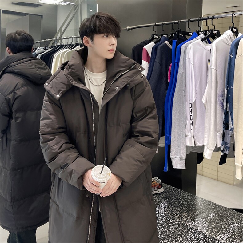 羽绒服男冬季港风宽松连帽长款白鸭绒外套YR926-P205（控价258图片