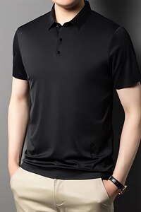 2023新款T恤夏季polo衫短袖中年男士潮流百搭休闲上衣男装打底衫图片