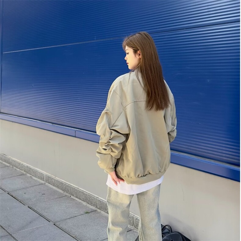 美式复古街头铁标飞行服夹克外套男女小众设计棒球服工装情侣上衣,男装夹克,星座1210-1