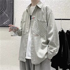 长袖衬衫男港风日系外套C733P38图片