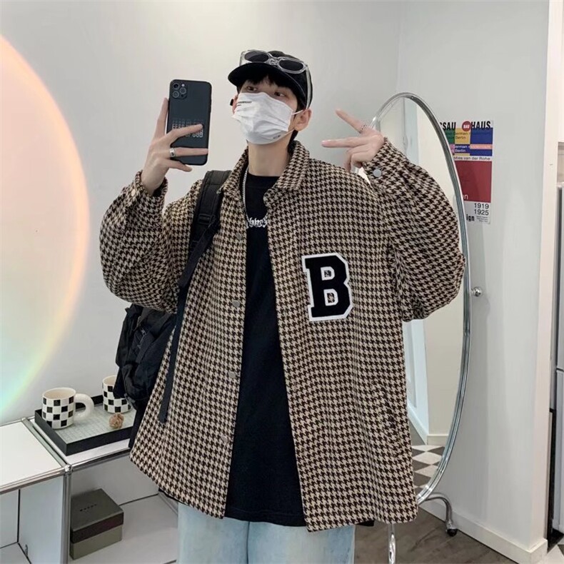 潮流夹克潮男春季千鸟格夹克H128P57,男装夹克,星座1116-2