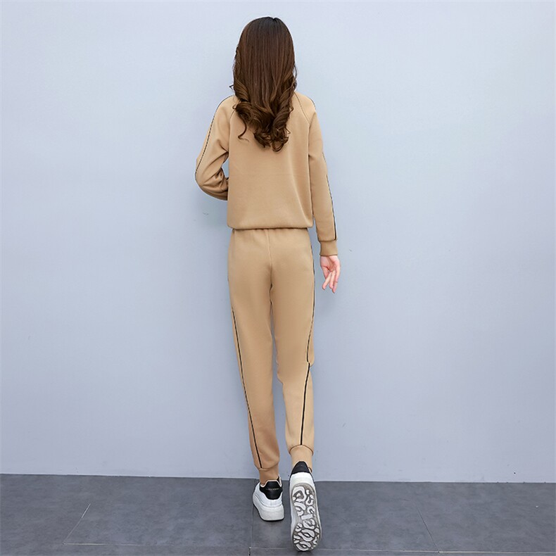 加绒加厚休闲运动服套装2025年秋冬新款女装高级感两件套卫衣套装,女装套装/套裙,梦依杭