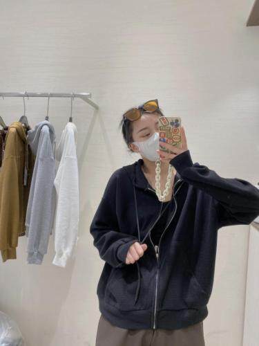 秋装新款华夫格韩版卫衣外套图片