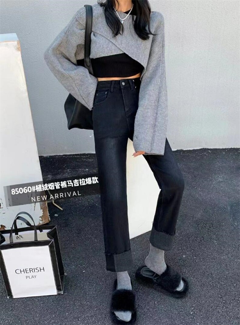 植绒烟管裤，其它，QZFF 秋子风帆