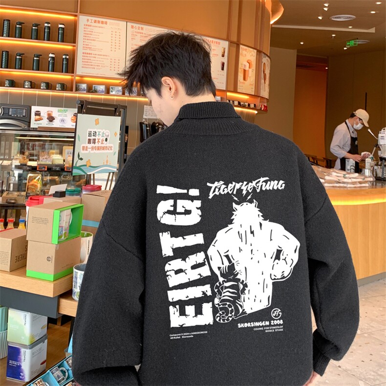 高质量！秋冬高领毛衣加绒加厚翻领针织衫男毛衣FL241-特p38,男装针织衫/毛衣,电商B367