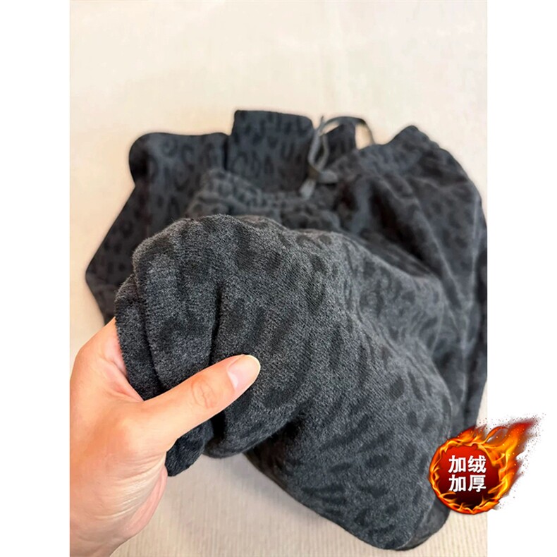网图有货豹纹宽松显瘦百搭加绒休闲裤男女A1173-常规P55加绒P60,男装卫衣,星座1505