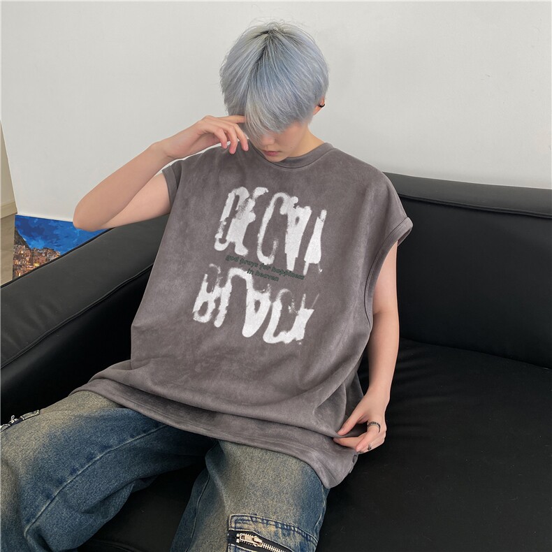 2025夏季新款潮流字母印花麂皮绒多色背心bxjp334-特批19控38,男装背心/马甲,星座605(原A050)