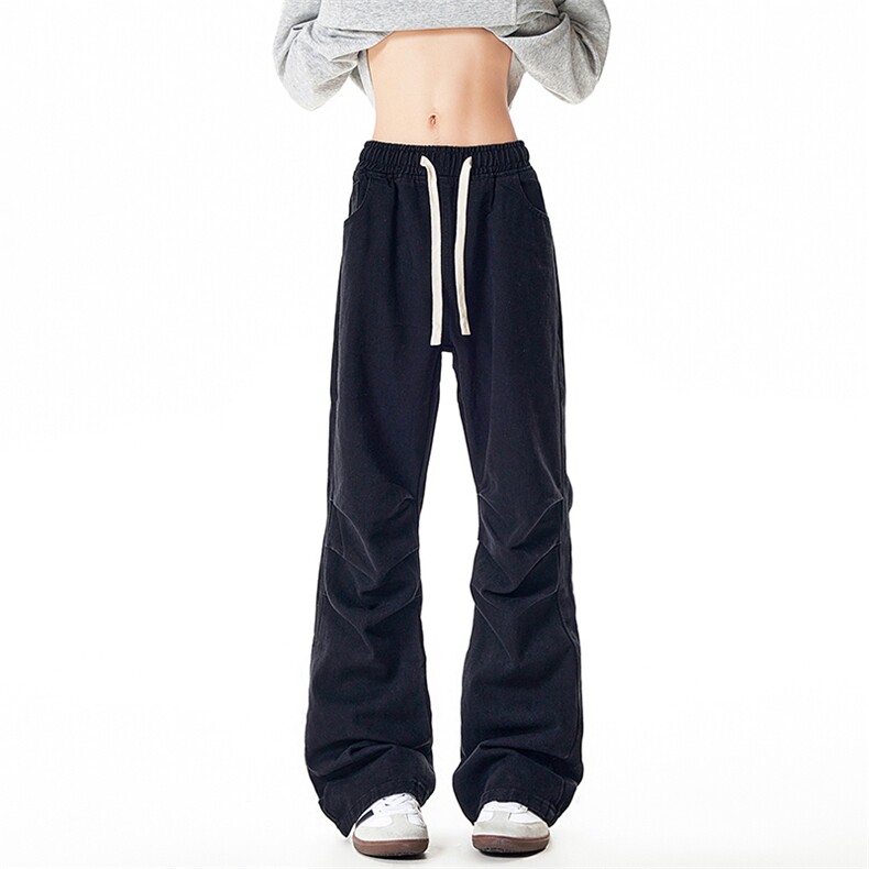 高品质B221美式ins高街暗黑宽松微喇牛仔裤LK24339-P60控78，男装牛仔裤，电商B221