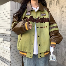 A159-P882025年秋季款美式复古毛巾绣外套夹克棒球服，男装夹克，星座911