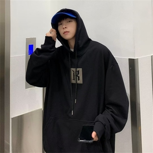 卫衣男ins潮春秋复古宽松慵懒风外套春oversize连帽上衣Y1323-P35图片