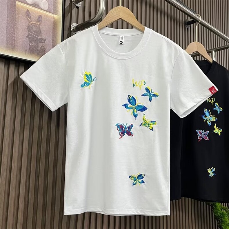 短袖T恤男美式宽松大码潮牌潮流百搭运动夏新款刺绣体恤上衣圆领,男装T恤,星座1013