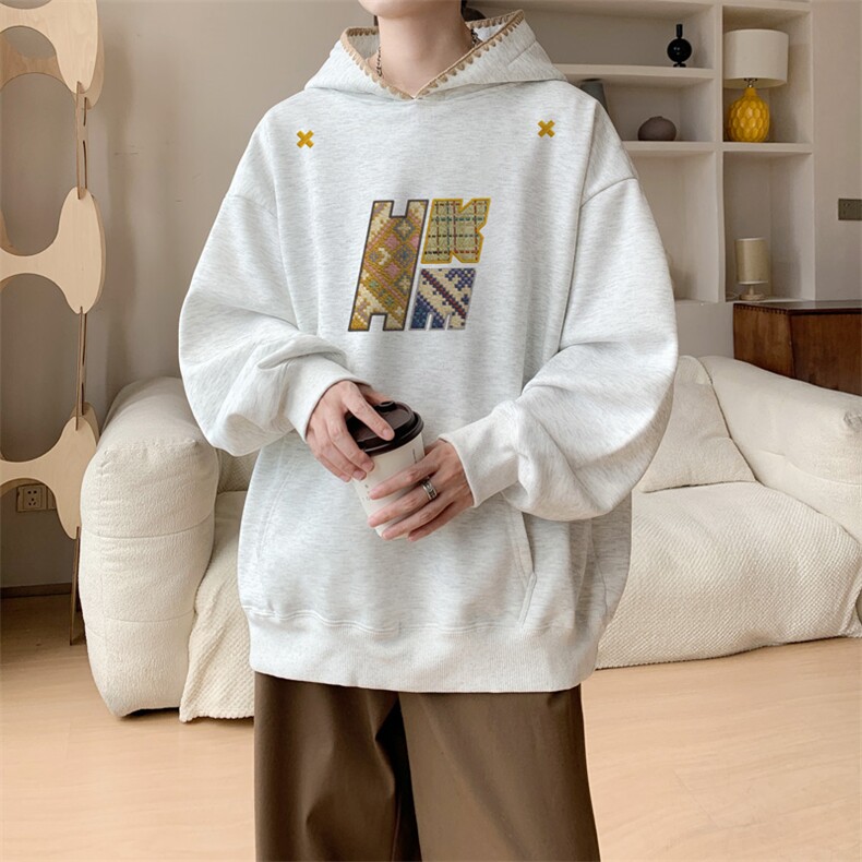 华棉春秋内景欧美青年宽松连帽卫衣男潮牌外套WY00794/P45加绒P50，女装短外套，电商B316