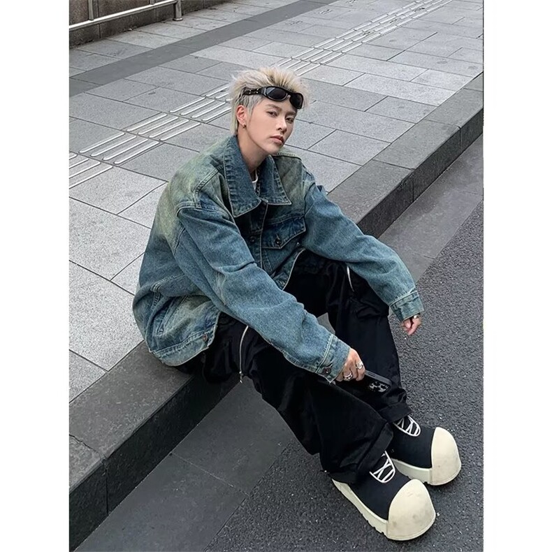 牛仔外套男女士韩版潮流高街帅宽松202秋冬ins新款外套W6213-P65，男装工装外套，星座412-3
