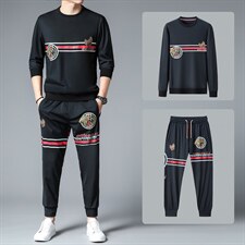 SXL9621秋季2023年新款男士长袖长裤修身休闲时尚卫衣套装P155，男装休闲套装，电商B360