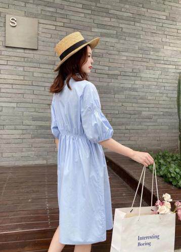 ［爱美欧］夏季新款收腰版衬衫连衣裙，女装衬衫，爱美欧