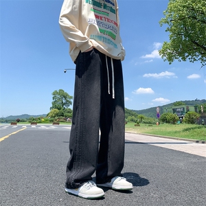 2025秋季新款高品质时尚休闲时尚潮流扎花阔腿牛仔裤2507-特批45图片