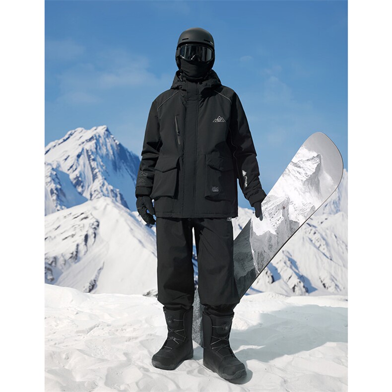 冬季防风防水拉链男女款双板滑雪服衣裤套装M69+K1077J加绒-P245图片