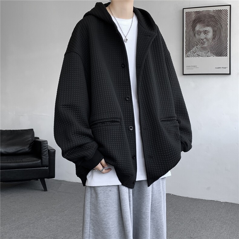 M~8XL开衫夹克/连帽卫衣大码连帽重磅秋冬加厚休闲外套KS2102P80,男装夹克,电商B238