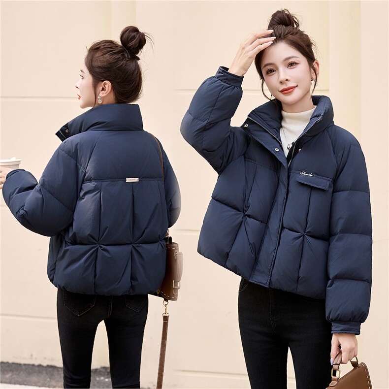 现货时尚短款羽绒服女2025冬季新款加厚立领保暖90白鸭绒外套图片