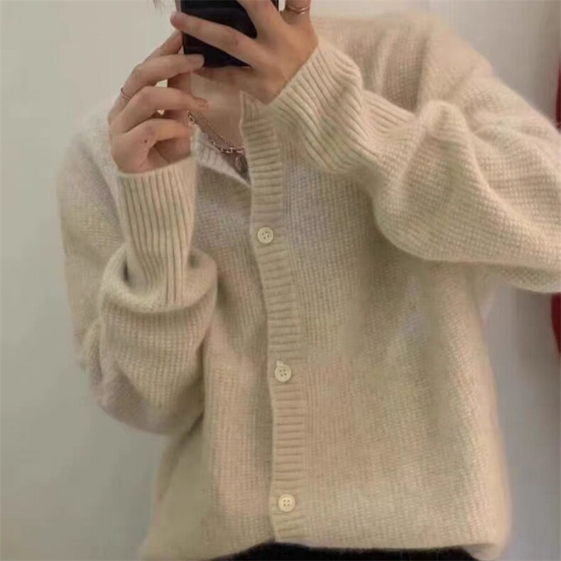时尚宽松半圆领羊毛开衫羊毛女装秋冬必备单品,女装羊毛衫,旭驰羊绒