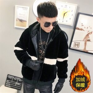 1仿皮草加绒棉服社会小伙加厚男棉衣保暖外套C301B-PC02图片