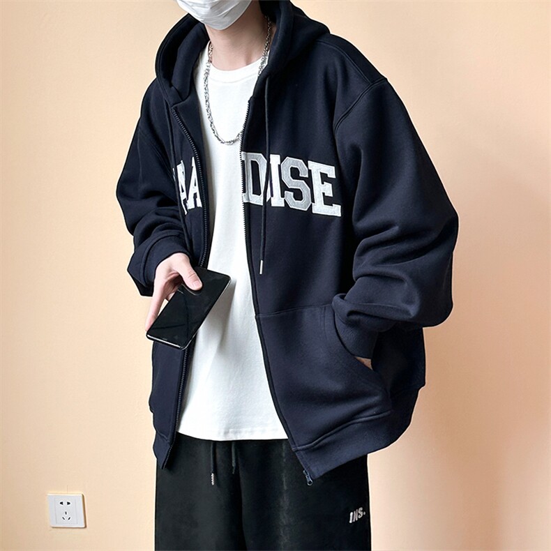 现货重磅宽松休闲绣花连帽卫衣外套男潮牌上衣A351-AW2499-P105,女装短外套,电商A351