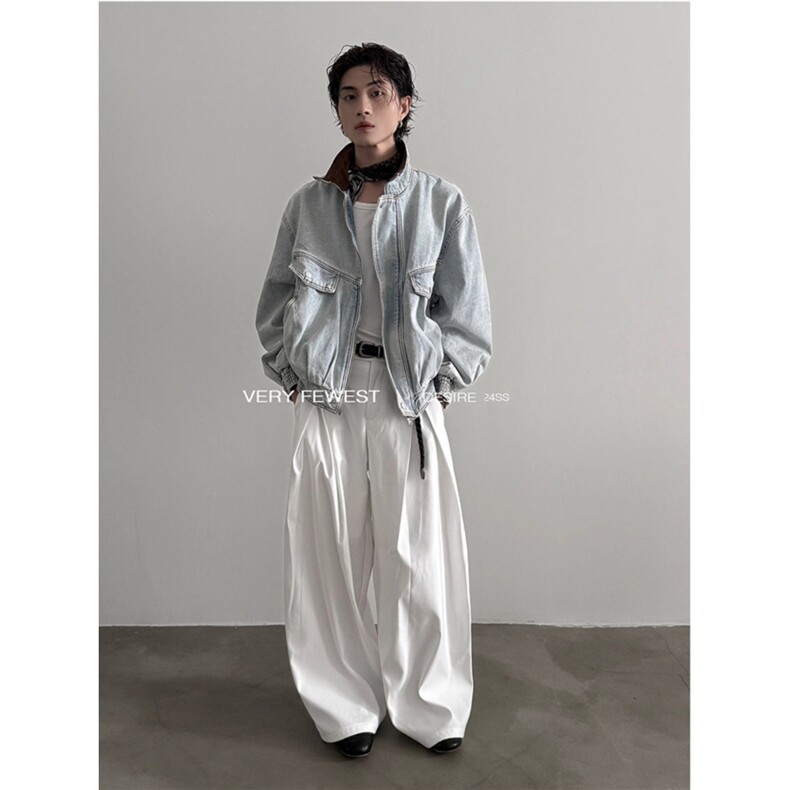 1506-1/JA1801/P80潮复古怀旧浅蓝色牛仔外套男女翻领廓形夹克,男装工装外套,星座1506-1