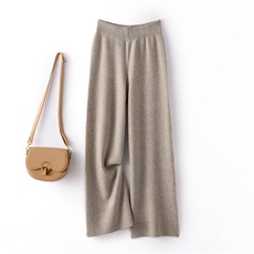 秋冬新款羊绒四平加厚阔腿裤高腰显瘦宽松直筒休闲裤百搭保暖女裤，女装休闲裤，鹏源羊绒