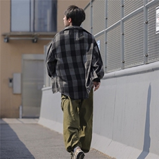 秋冬cityboy格子外套长袖衬衫宽松港风日系衬衣男DX183P6088，男装衬衫，电商B413-1