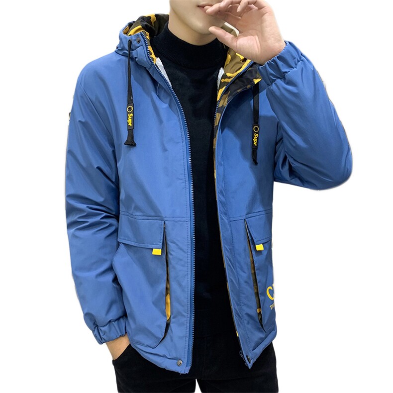 秋冬迷彩棉服男模特加厚夹克风衣保暖外套工装棉衣米白863加绒,男装夹克,星座1207