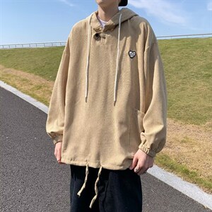 2022休闲套头纯色直筒潮流卫衣秋季潮连帽(不可脱卸)男 W5527-P38图片