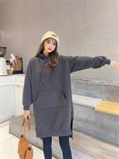 冬季宝宝绒长款卫衣，女装卫衣/绒衫，著朴