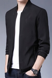 2022夹克男士新款休闲棒球服男装秋季上衣中年薄款外套商务男装图片
