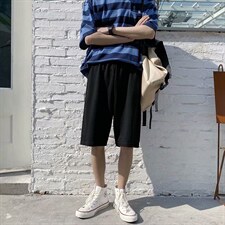 夏季港风学生运动裤宽松短裤男五分裤潮流中裤百搭休闲裤D003-P26图片